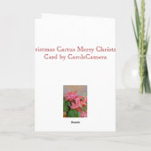 Red Christmas Cactus Christmas Card Feiertagskarte (Rückseite)