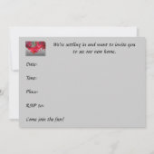 Red Christmas Cactus Housewärming Einladung (Rückseite)