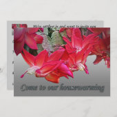 Red Christmas Cactus Housewärming Einladung (Vorne/Hinten)
