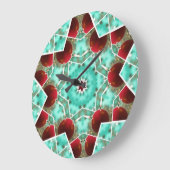 Red Christmas Candle Große Wanduhr (Winkel)