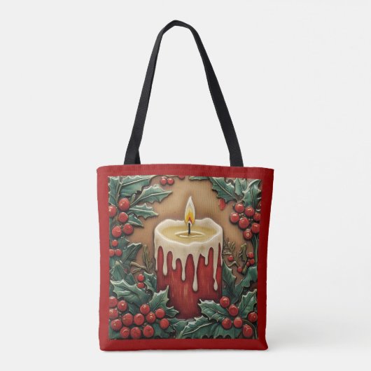 Red Christmas Candle Tasche (Rückseite)