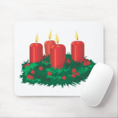 Red Christmas Candles Mousepad (Mit Mouse)