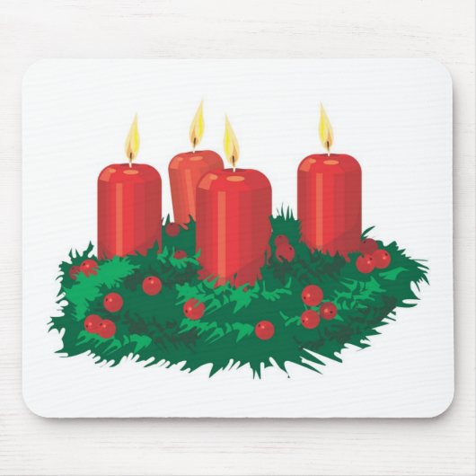 Red Christmas Candles Mousepad (Vorne)