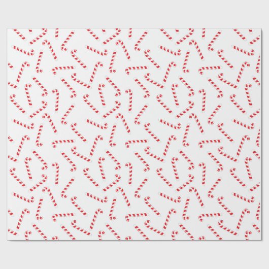 Red Christmas Candy Cane Geschenkpapier (Flach)