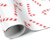 Red Christmas Candy Cane Geschenkpapier (Rolleneckpunkt)