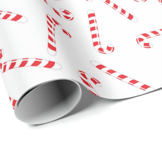 Red Christmas Candy Cane Geschenkpapier (Rolleneckpunkt)