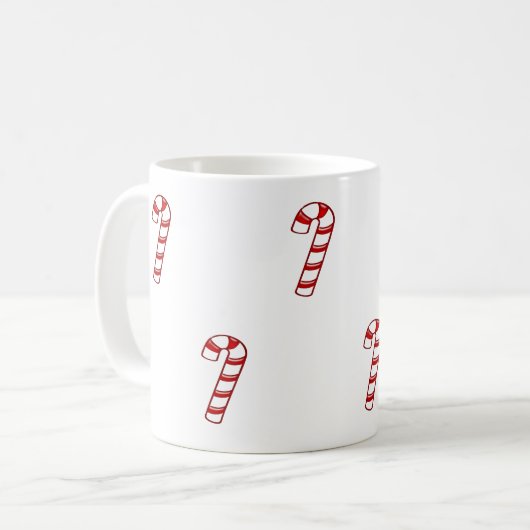 Red Christmas Candy Canes Kaffeetasse (Vorderseite Links)