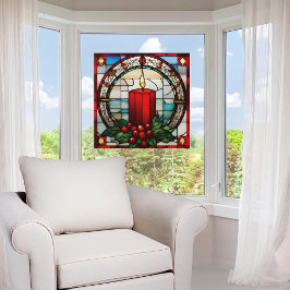 Red Christmas Cndl Imitats verklebt Glasfenster Fensteraufkleber