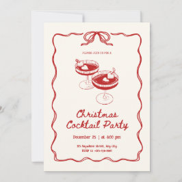 Red Christmas Cocktail Party Einladung