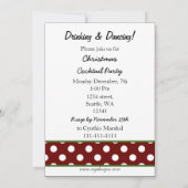 Red Christmas Cocktails Party Einladung (Rückseite)