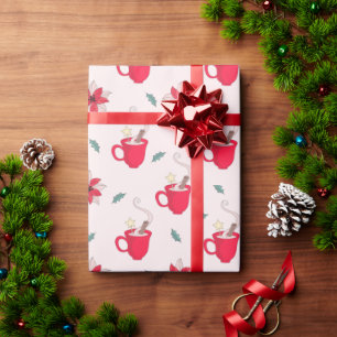 Red Christmas Coffee Cup Heilige Geschenkpapier