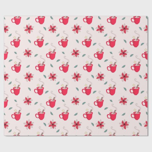 Red Christmas Coffee Cup | Heilige Geschenkpapier (Flach)