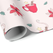 Red Christmas Coffee Cup | Heilige Geschenkpapier (Rolleneckpunkt)