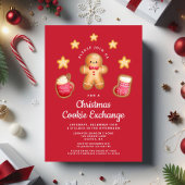 Red Christmas Cookie Exchange Niedlich Gingerbrot Einladung