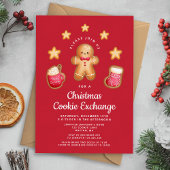 Red Christmas Cookie Exchange Niedlich Gingerbrot Einladung