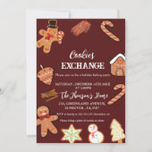 Red Christmas Cookies Exchange Party Einladung (Vorderseite)