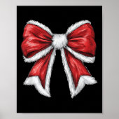 Red Christmas Coquette Bow Santa Poster (Vorne)