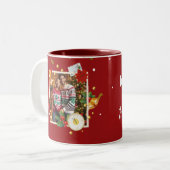 Red Christmas Couple Gift Mug Zweifarbige Tasse (Vorderseite Links)