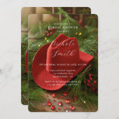 Red Christmas Cowboy Hat Bridal Shower Einladung (Vorne/Hinten)
