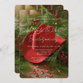 Red Christmas Cowboy Hat Bridesmaids Luncheon Einladung (Vorne/Hinten)