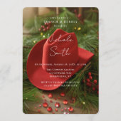 Red Christmas Cowboy Hat Brunch & Bubbly Einladung (Vorderseite)