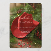Red Christmas Cowboy Hat Engagement Party Einladung (Vorderseite)