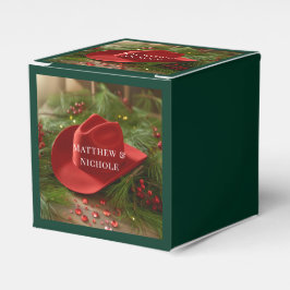 Red Christmas Cowboy Hat Wedding Geschenkschachtel