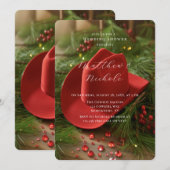 Red Christmas Cowboy Hat Wedding Shower Einladung (Vorne/Hinten)