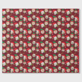 Red Christmas Crew Custom Six Foto Funny Holiday Geschenkpapier (Flach)