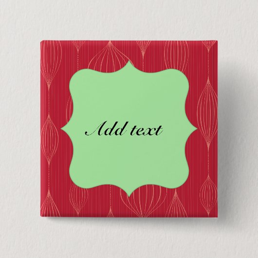 Red Christmas Cutout Frame Template, anpassbar Button (Vorderseite)