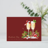 Red Christmas Decor Junggeselinnen-Abschied Card Einladung (Stehend Vorderseite)