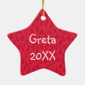 Red Christmas Decorative Star Foto Keramikornament (Hinten)