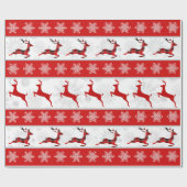 Red Christmas Deh Red & White Snowflake Muster Geschenkpapier (Flach)