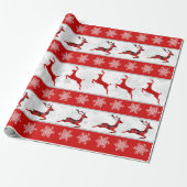 Red Christmas Deh Red & White Snowflake Muster Geschenkpapier (Ungerollt)