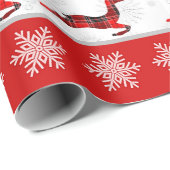 Red Christmas Deh Red & White Snowflake Muster Geschenkpapier (Rolleneckpunkt)