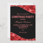 RED CHRISTMAS DISCO SHIMMER CUSTOM EINLADUNG (Vorderseite)