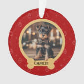Red Christmas Dog Name Holiday Keepsake Ornament (Vorderseite)