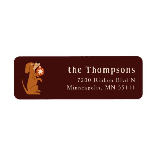 Red Christmas Dog Rücksendeadresse (Vorne)