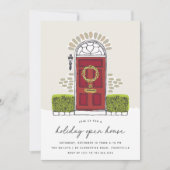 Red Christmas Door | Ferienhaus Einladung (Vorderseite)