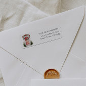 Red Christmas Door Return Address Label