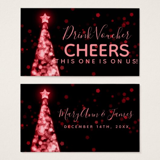 Red Christmas Drink Voucher (Vorne & Hinten)