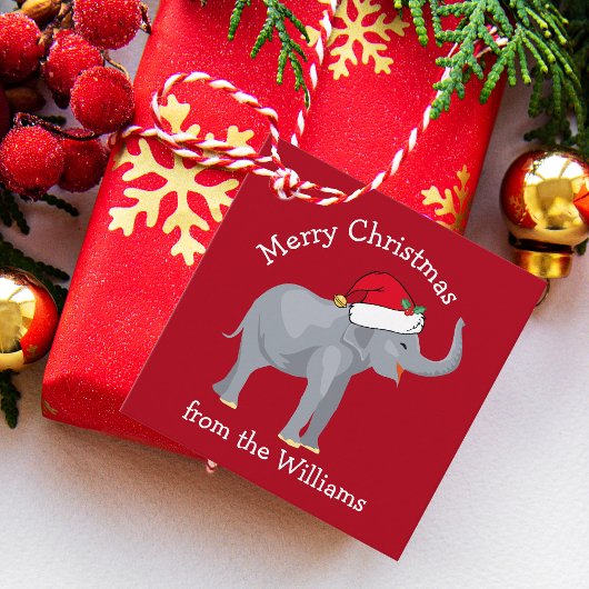 Red Christmas Elephant Niedlich Custom Party Geschenkanhänger