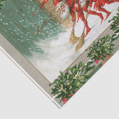 RED CHRISTMAS ELVES SWEEPING IN SCHNEE-Mistletos Seidenpapier (Ausschnitt)