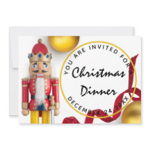 Red Christmas Eve Dinner White gold Nutcracker