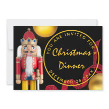 Red Christmas Eve Dinner White gold Nutcracker