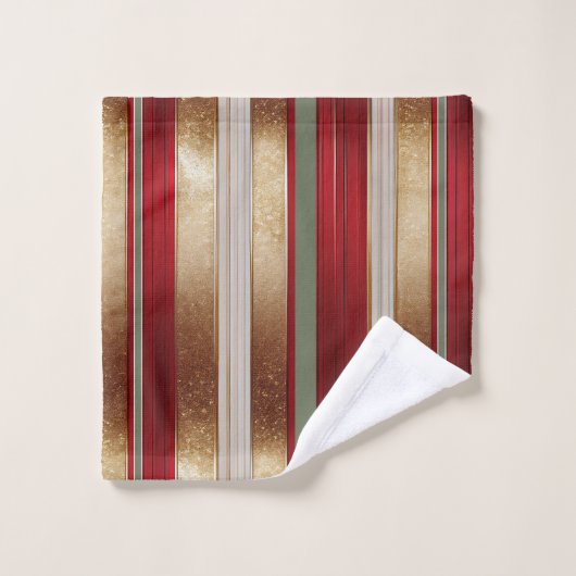 Red Christmas Fa La La Pattern#27 ID1009 Badhandtuch Set (Waschlappen)