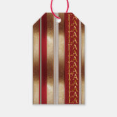 Red Christmas Fa La La Pattern#27 ID1009 Geschenkanhänger (Vorderseite)