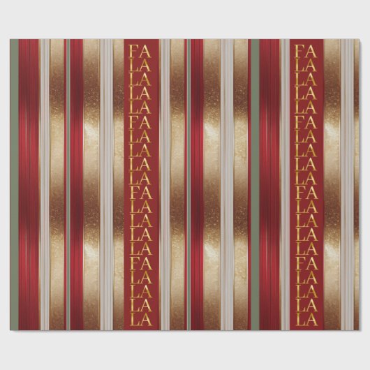Red Christmas Fa La La Pattern#27 ID1009 Geschenkpapier (Flach)