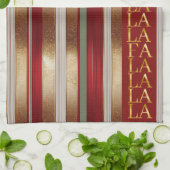 Red Christmas Fa La La Pattern#27 ID1009 Geschirrtuch (Gefaltet)