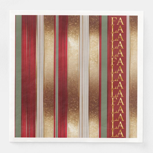 Red Christmas Fa La La Pattern#27 ID1009 Serviette (Vorderseite)